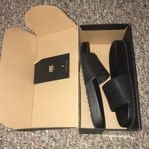 FRYE leather slides